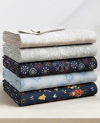 Linery & Co. Ultra-Soft Turkish Cotton Flannel Christmas Print Sheet Set
