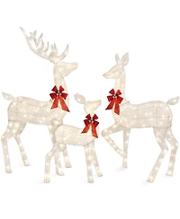 Best Choice Products 6.5ft 3-Piece Lighted Christmas Deer Set Outdoor Yard Decoration with 385 Led Lights, Stakes