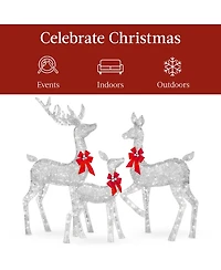 Best Choice Products 6.5ft 3-Piece Lighted Christmas Deer Set Outdoor Yard Decoration with 385 Led Lights, Stakes