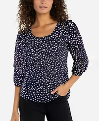 Liverpool Los Angeles Women's Floral Print Scoop Neck Top