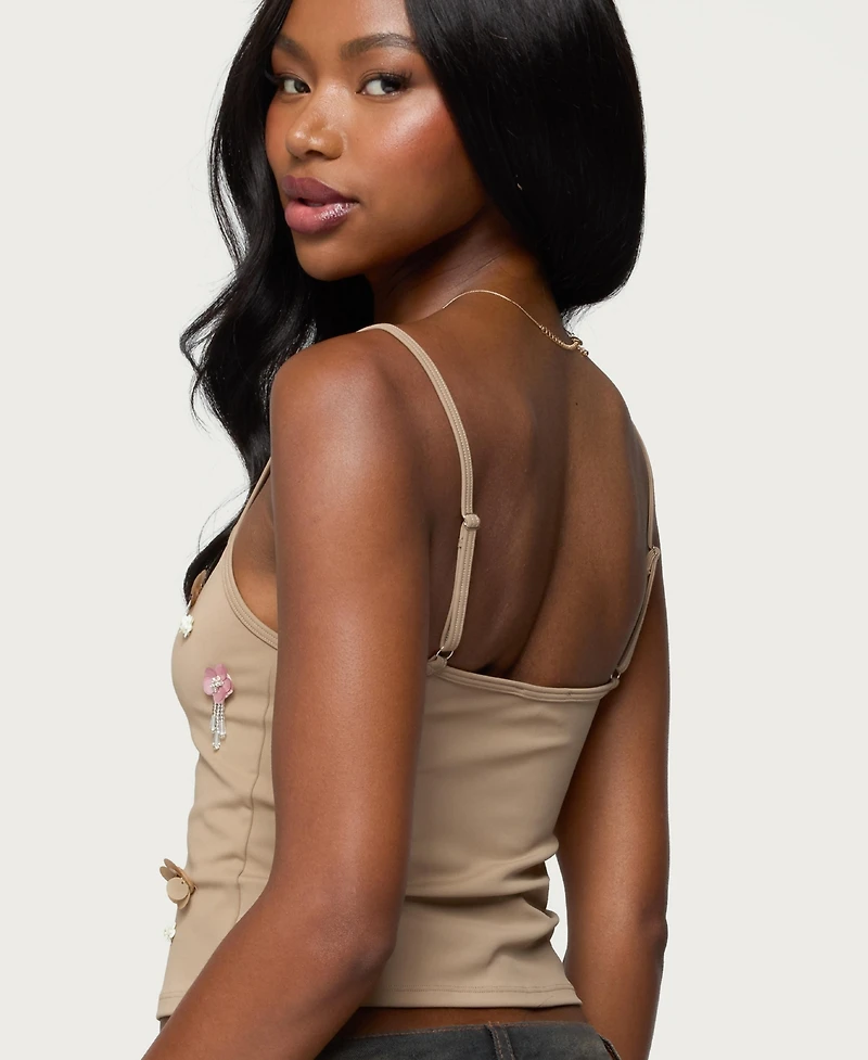 Edikted Women's Malia Flower Applique Tank Top