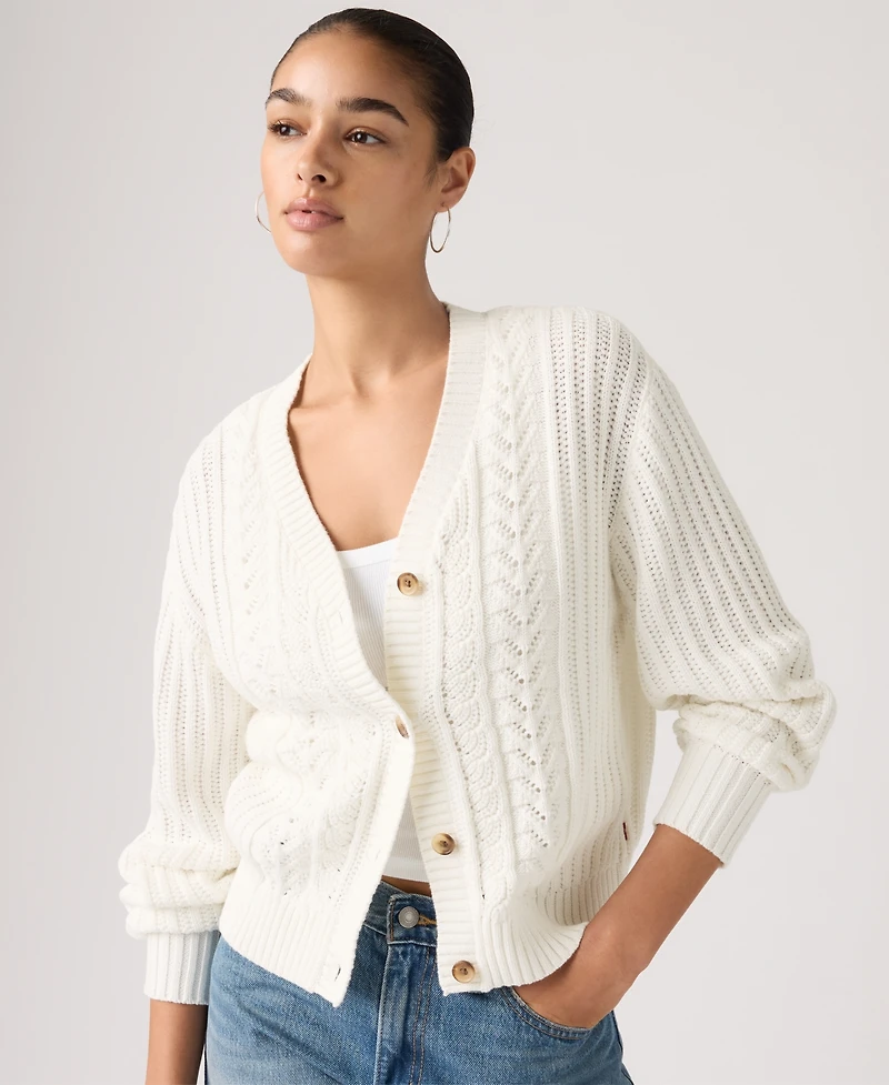 Levi's Women's Snowflake Long Sleeve Cardigan Sweater