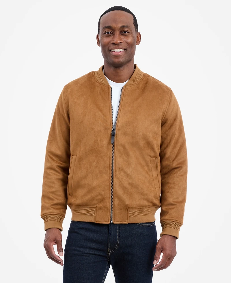 Michael Kors Men's Faux Suede Bomber Jacket