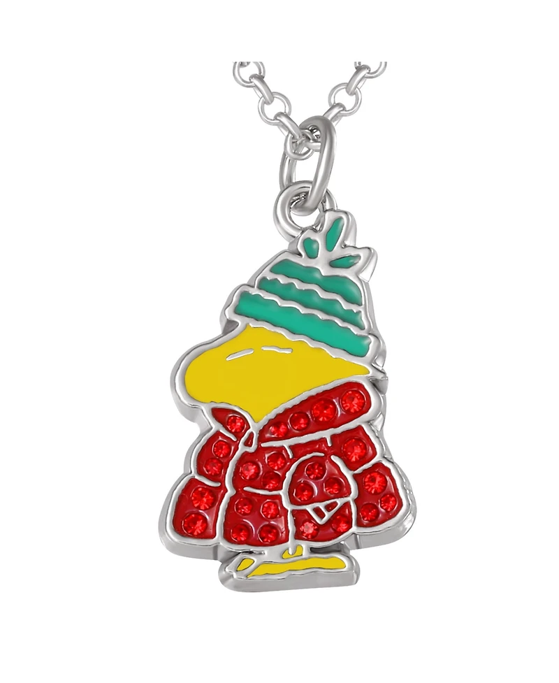 Peanuts Snoopy & Woodstock Necklace Set, 2-Piece, Silver-Tone