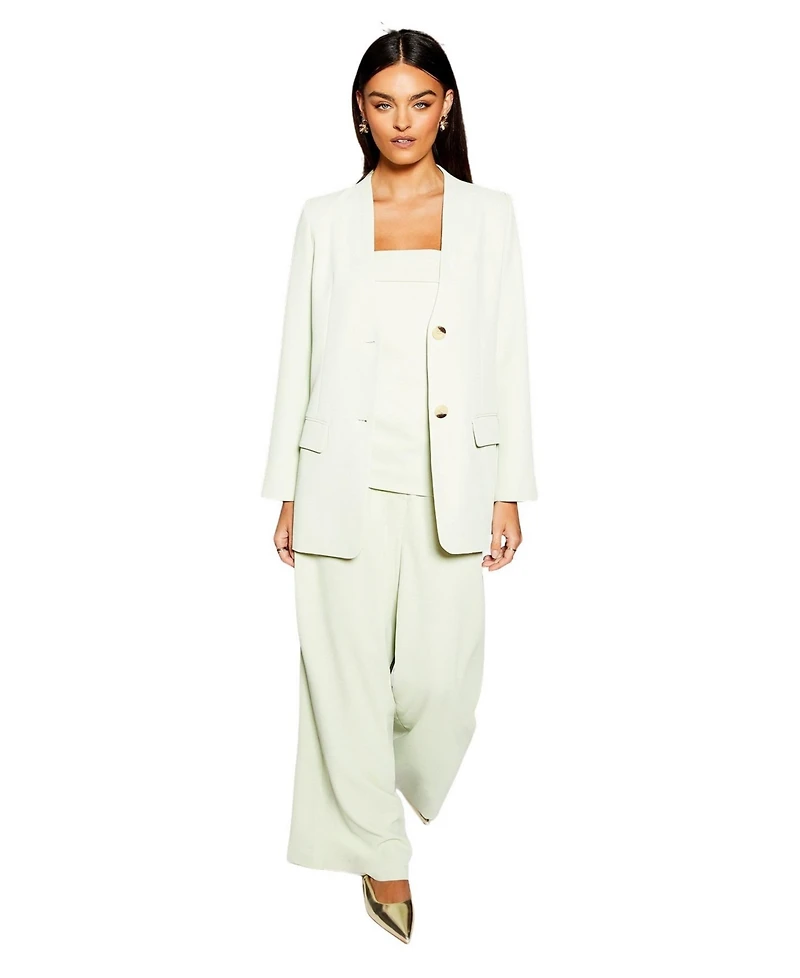 Warehouse Women's Runway Collarless Boxy Blazer