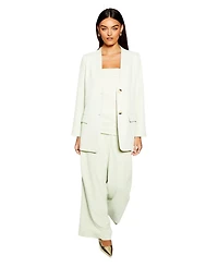 Warehouse Women's Runway Collarless Boxy Blazer