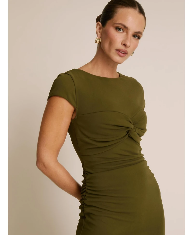 Six Stories Women's Twist Bust Short Sleeve Stretch