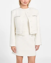 Guess Women's Clotilde Long-Sleeve Cropped Jacket