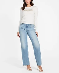 Guess Women's Long-Sleeve Crewneck Norah Logo Sweater