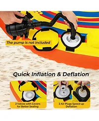 Sugift 1 or 2 Person Inflatable Towable Tube for Boating with Quick Connector