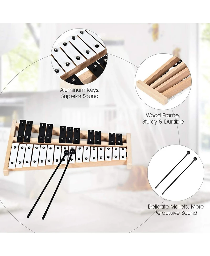Sugift 27 Note Glockenspiel Xylophone with 2 Rubber Mallets