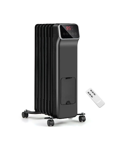 Sugift 1500W Oil Filled Radiator Heater with Remote Control 3 Modes 24H Timer