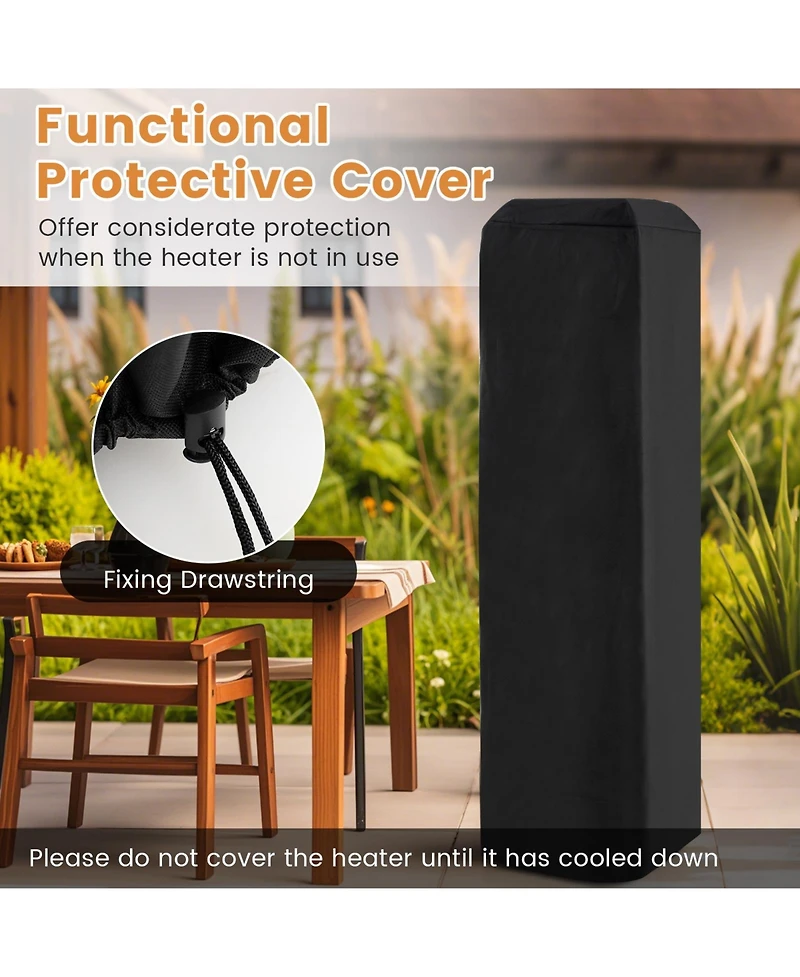 Sugift 40000 Btu Patio Heater Outdoor Propane Gas Heater with Cover and Wheels