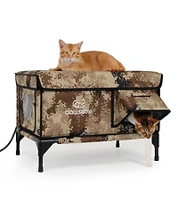 Clawsable Heated Outdoor Cat House,Feral Shelter,Fit 2-3 Cats