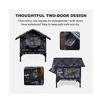 Wagstro RoofHaus Outdoor Heated Cat House in Night Camo
