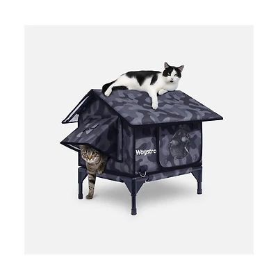 Wagstro RoofHaus Outdoor Heated Cat House in Night Camo