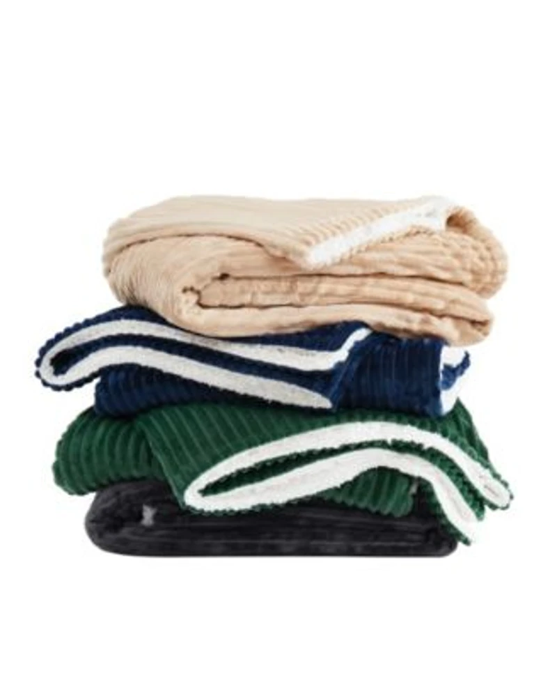 London Fog Plush Corduroy Blanket