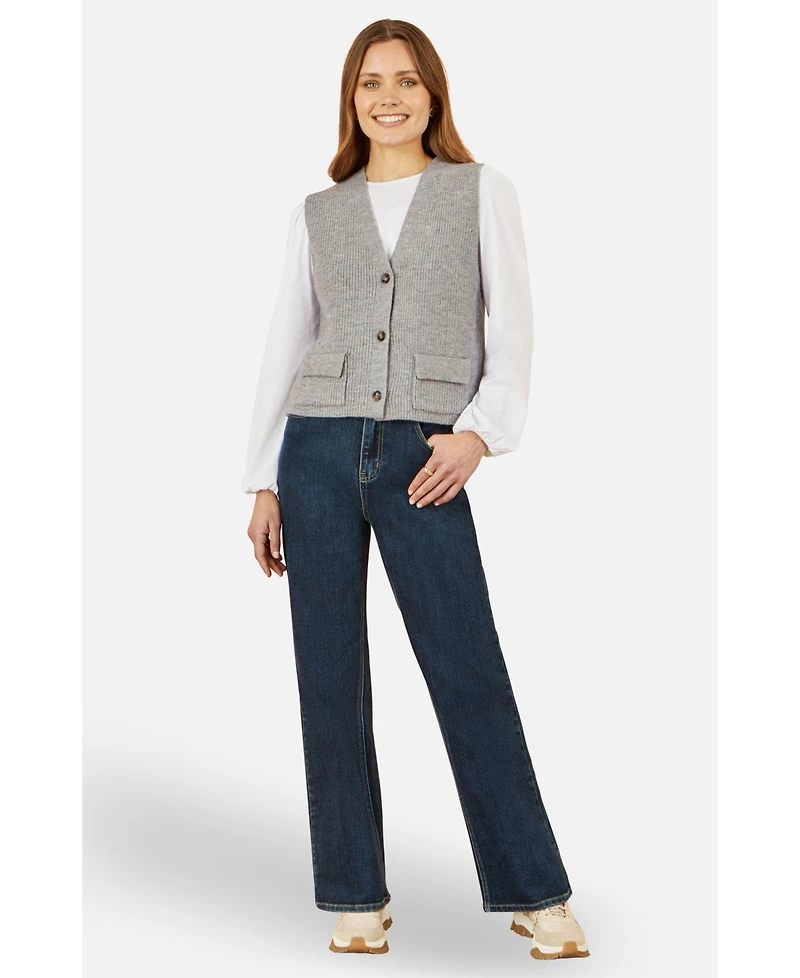 Yumi Women's Knitted Pullover Waistcoat