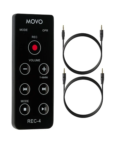 Movo Rec-4 Wired Remote Control for Zoom H2n, H4n Pro, H5 & H6 Portable Digital Handy Recorders