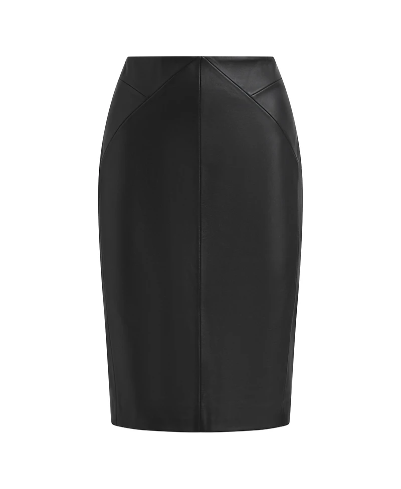 Reiss Women's Leather High Rise Midi Skirt
