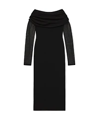 Reiss Women's Sheer-Sleeve Knit Midi Dress