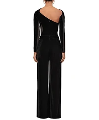 Reiss Women's Velvet Sheer-Panel Wide-Leg Jumpsuit