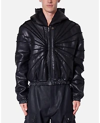 mnml Men's Leather Web Cropped Hoodie