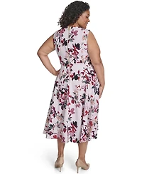 Calvin Klein Plus Floral Print Fit & Flare Dress