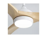 Sofucor 52-inch Modern White Standard 3-Blade Ceiling Fan With Remote and Led Light