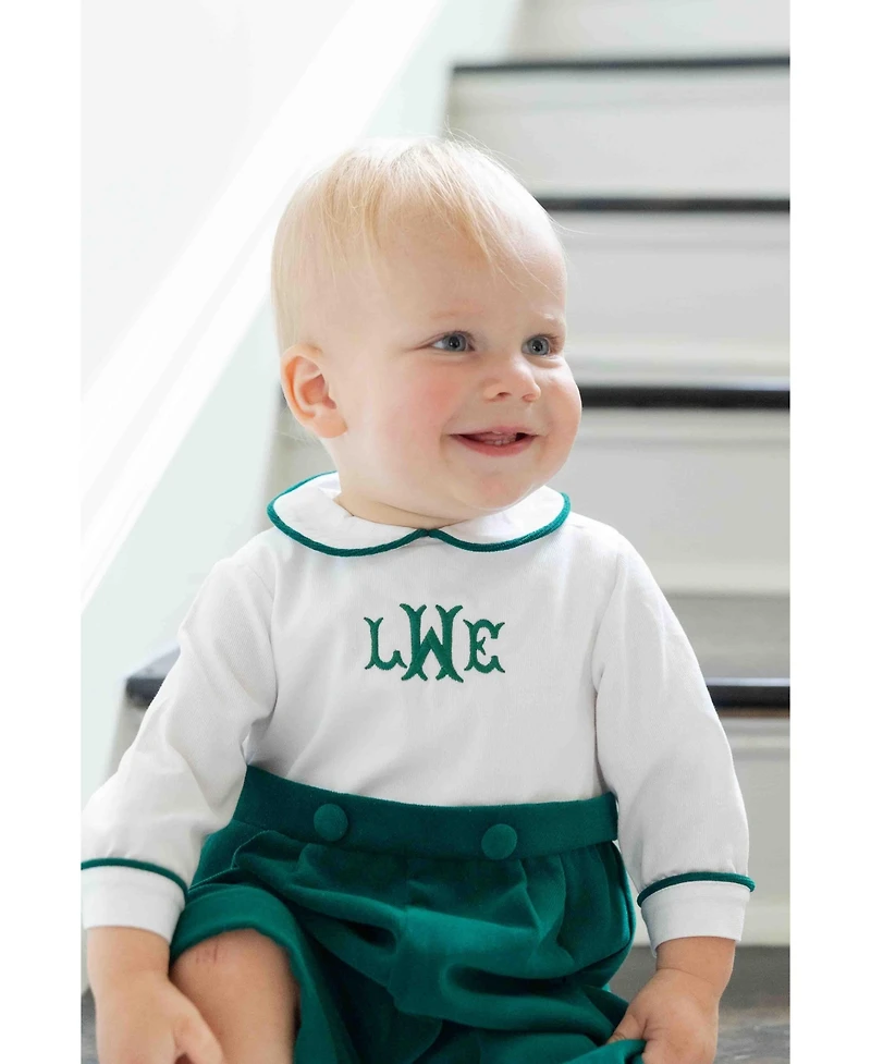 Florence Eiseman Baby Boys One Piece & Suits & Sets Pique And Velvet Short Sleeve All In One Shortall