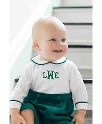 Florence Eiseman Baby Boys One Piece & Suits & Sets Pique And Velvet Short Sleeve All In One Shortall