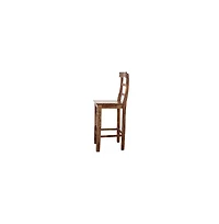 Porter Designs Taos Solid Sheesham Wood Bar Stool, Brown (Set of 2)