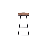 Porter Designs Clement Solid Sheesham Wood 30" Bar Stool, Gray