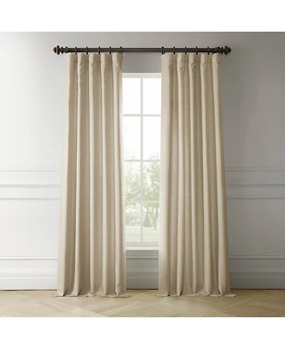 Half Price Drapes Sepia Tan Italian Faux Linen Room Darkening Curtain