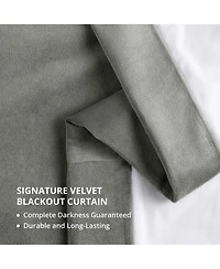 Half Price Drapes Silver Grey Signature Velvet Blackout Curtain