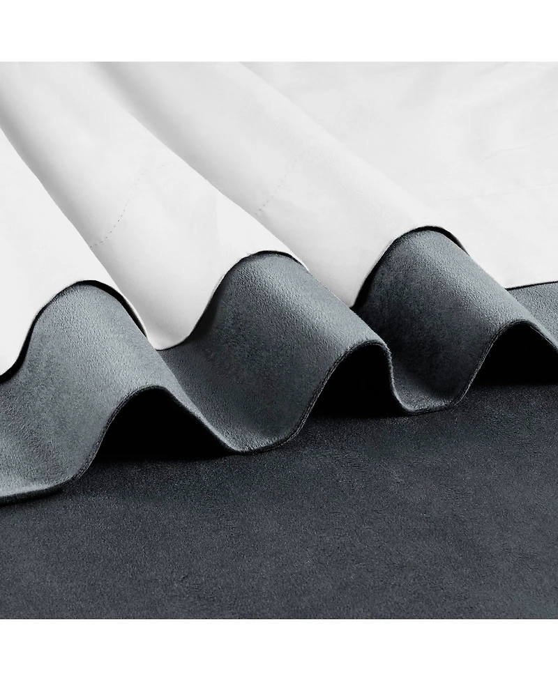 Half Price Drapes Distance Blue Grey Signature Velvet Blackout Curtain