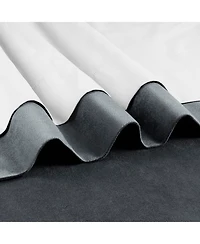 Half Price Drapes Distance Blue Grey Signature Velvet Blackout Curtain