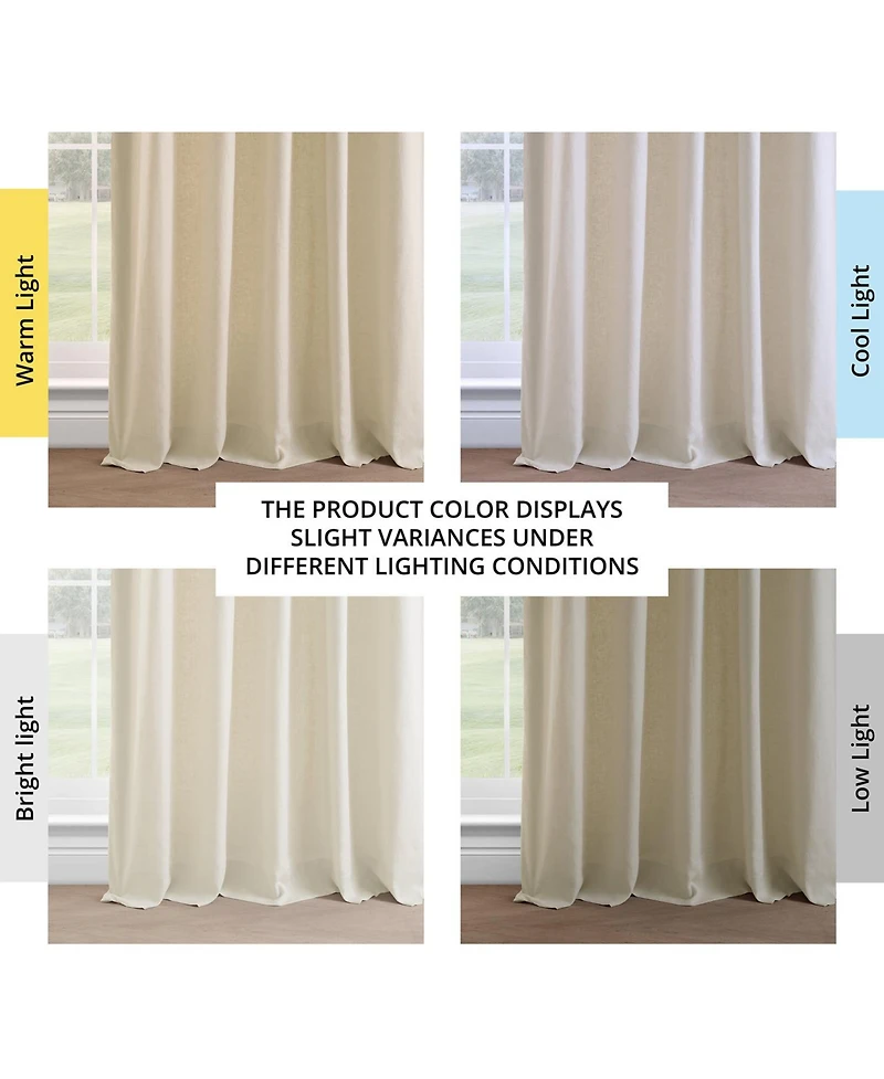 Half Price Drapes Ancient Ivory French Linen Room Darkening Curtain