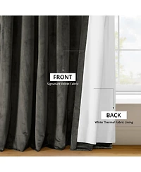 Half Price Drapes Gunmetal Grey Signature Velvet Blackout Curtain