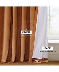 Half Price Drapes Burnt Pumpkin Signature Velvet Blackout Curtain