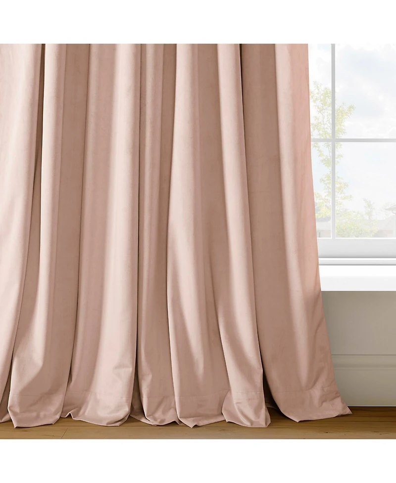 Half Price Drapes Rosey Dawn Signature Velvet Blackout Curtain