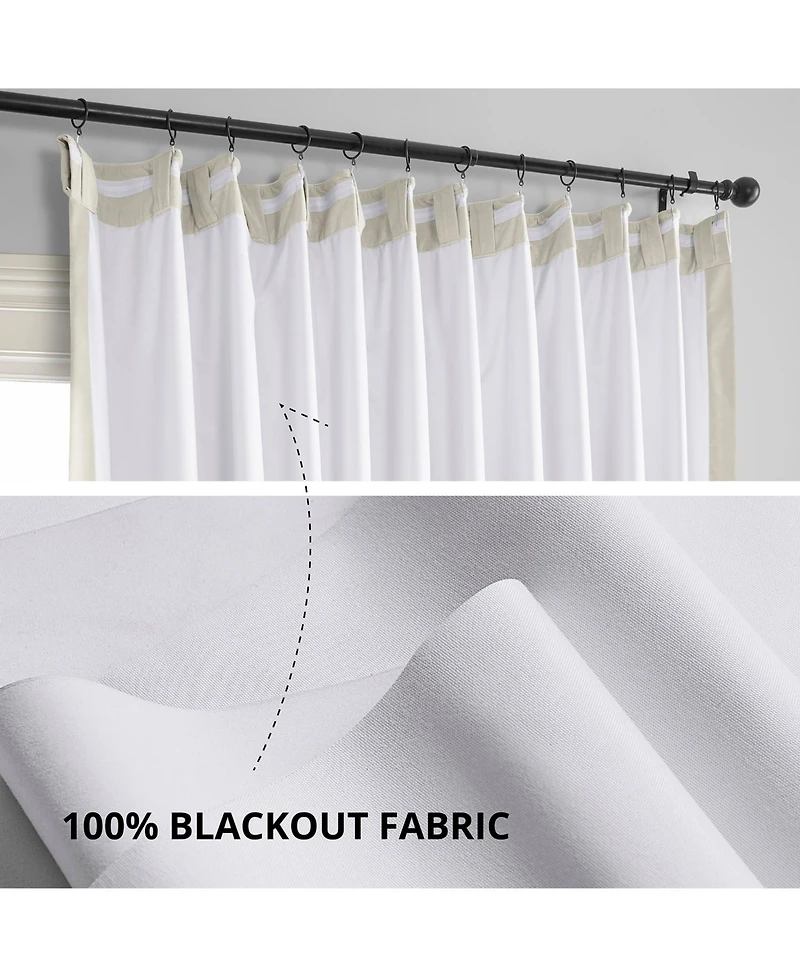 Half Price Drapes Warm Off White Signature Extra Wide Velvet Blackout Curtain