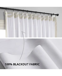 Half Price Drapes Warm Off White Signature Extra Wide Velvet Blackout Curtain