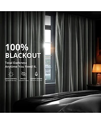 Half Price Drapes Natural Grey Signature Velvet Blackout Curtain
