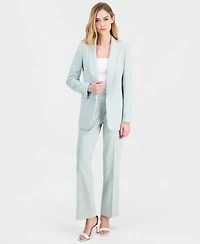 Anne Klein Womens Shawl Collar Open Front Jacket Pull On Straight Leg Pants