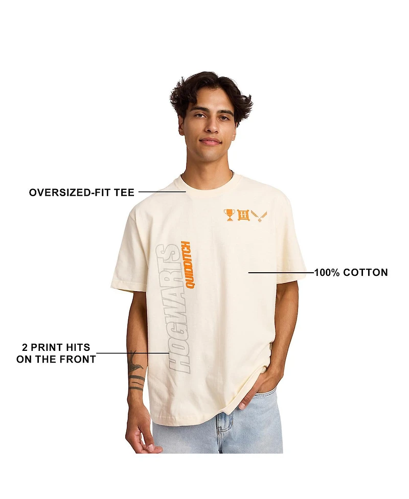 Harry Potter Men's Hogwarts Quidditch Tofu Crew Neck Short Sleeve T-shirt