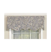 Rlf Home Stella Paisley Regal Valance Navy. 3" Rod Pocket 50"W x 17"L