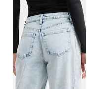Bar Iii Women's Acid-Wash Barrel Jeans, Macy's Exclusive