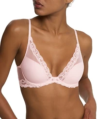 Natori Women's Feathers Lace Contour Underwire Plunge Bra 730023