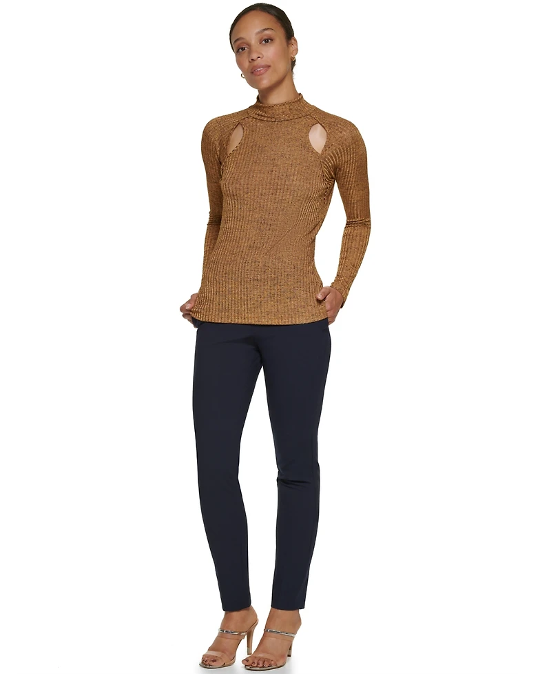 Dkny Petite Long-Sleeve Tie Neck Blouse